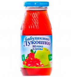 Сок Бабушкино лукошко яблоко клюква осветленный с 6 мес 200 мл