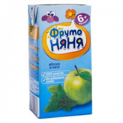 Сок Фрутоняня напиток яблоко мята без сахара с 6 мес 200 мл