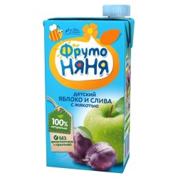 Сок Фрутоняня яблоко слива с мякотью нектар с 3 лет 500 мл